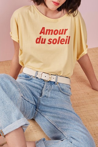 T-shirt oversize en lin Zazette - Jaune
