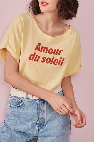 T-shirt oversize en lin Zazette - Jaune