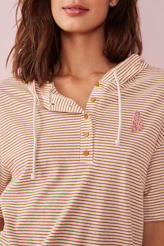 T-shirt en lin à capuche Hielo - Beige