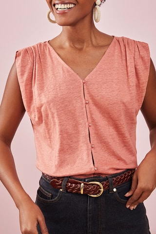 T-shirt en lin Helma - Rose