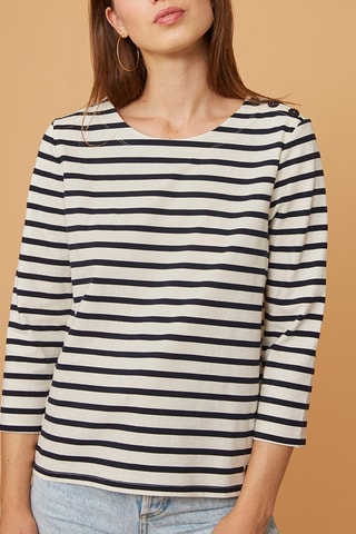 T-shirt Ginetta - Blanc et bleu marine