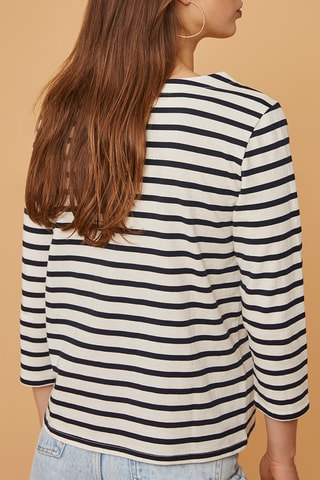 T-shirt Ginetta - Blanc et bleu marine