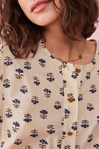 Blouse Bleuet - Ecru et bleu marine