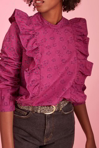 Blouse volantée Voliane - Cassis