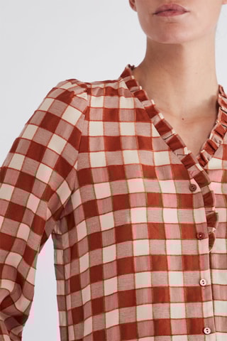 Blouse volantée - Rouge