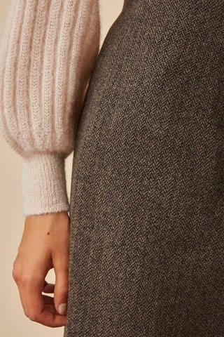 Jupe droite en laine - Gris