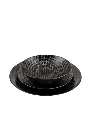 Aardewerken Servies Tweed Zwart 18-delig
