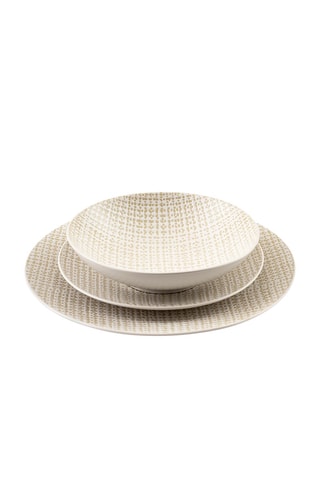 Aardewerken Servies Tweed Beige 18-delig