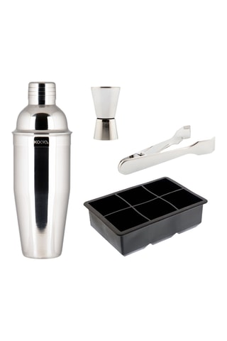 Roestvrijstalen en Silicone Cocktailset Chill - 4-delig