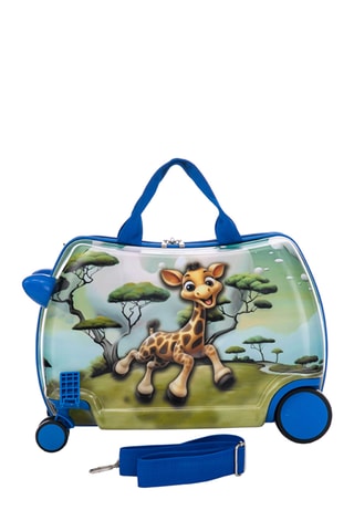 Valise cabine enfant Girafe - 46 cm - Bleu