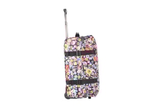 Sac de voyage à roulettes World - 55 cm  - Noir et rose