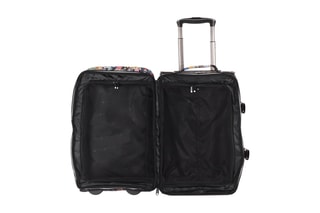 Sac de voyage à roulettes World - 55 cm  - Noir et rose
