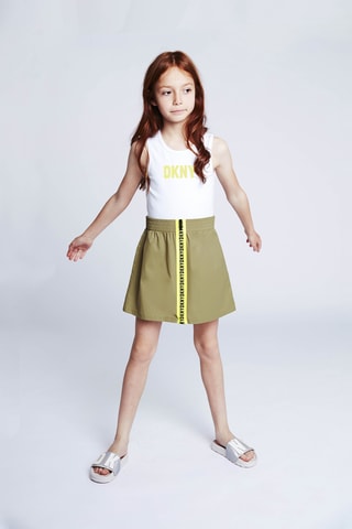 Robe sans manches Blanc et kaki - DKNY