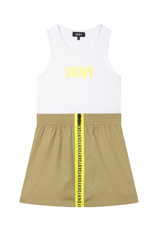Robe sans manches Blanc et kaki - DKNY