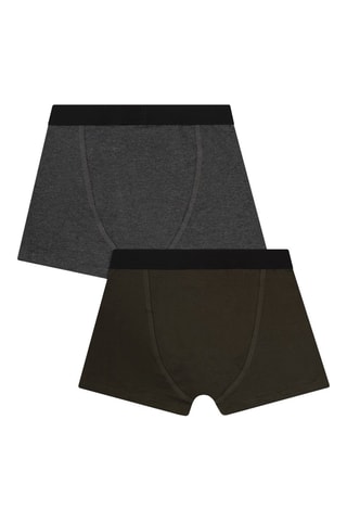 2 boxers - Gris foncé chiné et kaki - Hugo Boss