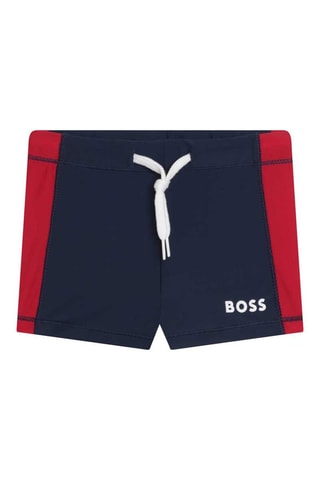 Boxer de bain Bleu marine et rouge - Hugo Boss