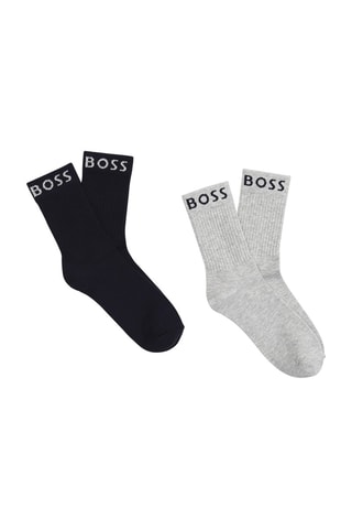 2 paires de chaussettes Bleu et gris chiné - Hugo Boss