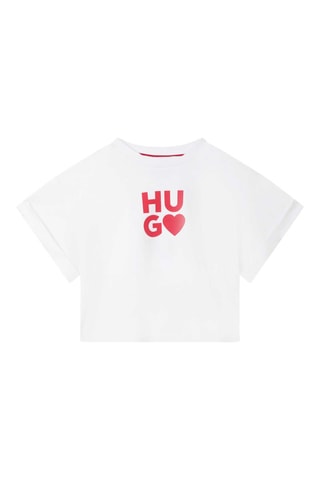T-shirt en coton biologique - Blanc et rouge
