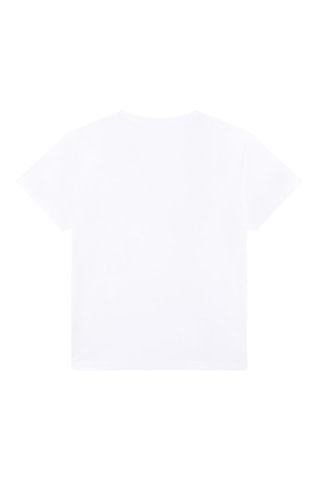 T-shirt en coton biologique - Blanc et rouge