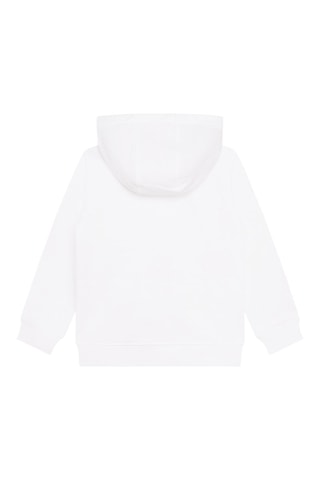 Sweat à capuche en coton biologique - Blanc et rouge