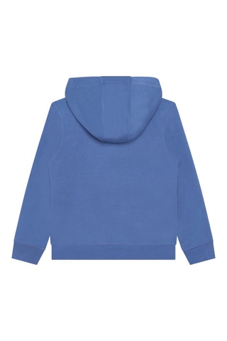 Sweat à capuche en coton biologique - Bleu et rouge