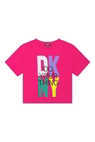 T-shirt en coton biologique - Fuchsia - DKNY