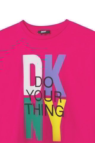 T-shirt en coton biologique - Fuchsia - DKNY