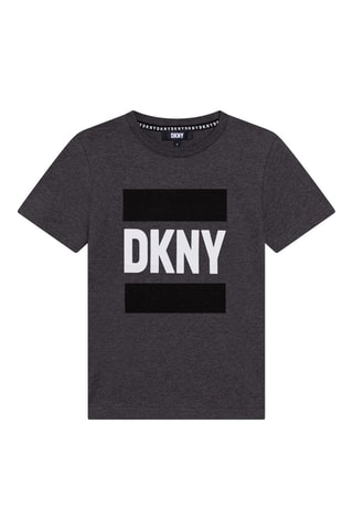 T-shirt en coton biologique - Anthracite chiné - DKNY
