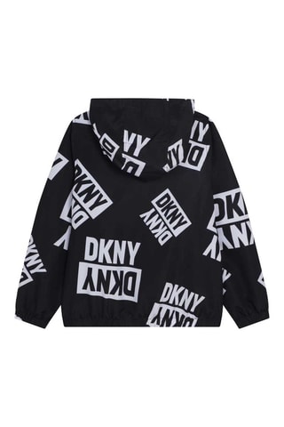 Coupe-vent déperlant à capuche - Noir et blanc - DKNY
