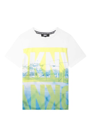 T-shirt - 
Blanc, bleu et jaune - DKNY