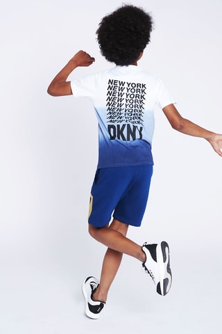 T-shirt - Blanc et bleu - DKNY