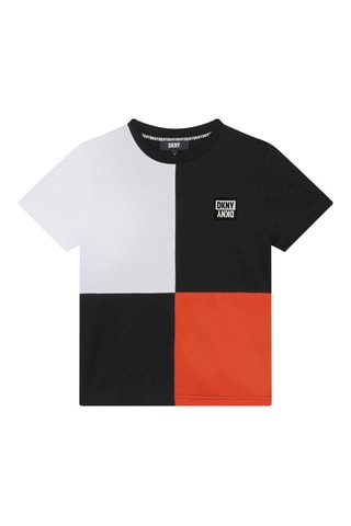 T-shirt regular en coton biologique - Noir et blanc - DKNY