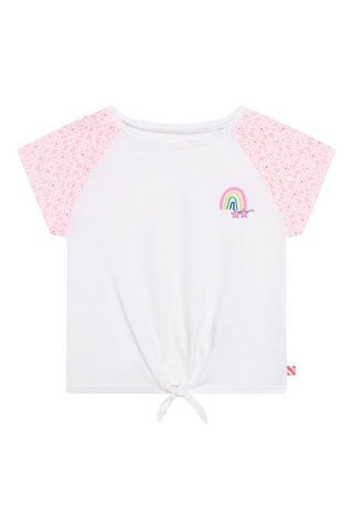 T-shirt noué Blanc et rose - Billieblush