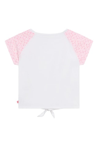 T-shirt noué Blanc et rose - Billieblush