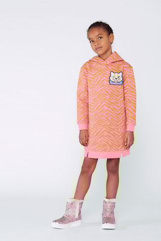 Robe sweat à capuche Camel et rose - Billieblush