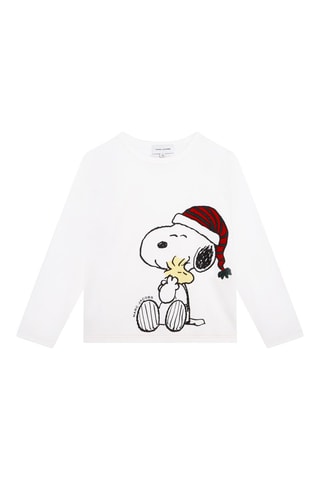 T-shirt en coton biologique Snoopy et Woodstock Snoopy et les Peanuts - Blanc - Marc Jacobs