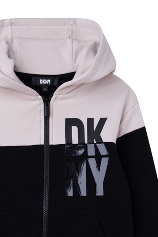 Sweat à capuche Rose clair et noir - DKNY