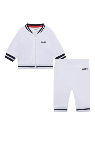Sweat et jogging en velours et coton biologique - Blanc - Hugo Boss