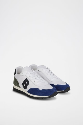 Baskets en cuir et cuir velours Blanc - Hugo Boss