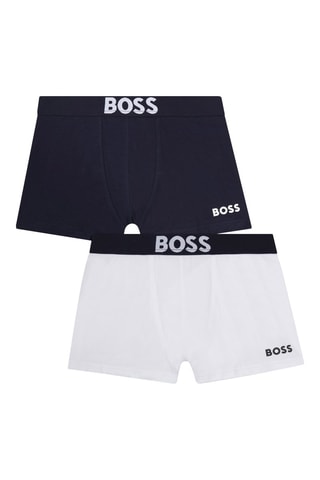 2 boxers Bleu marine et blanc - Hugo Boss