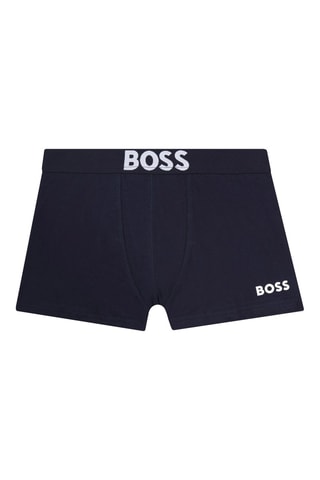 2 boxers Bleu marine et blanc - Hugo Boss