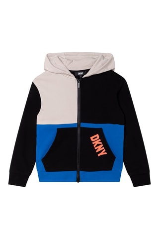Sweat à capuche Gris clair et bleu roi - DKNY
