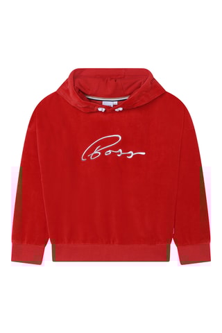 Sweat en velours - Rouge - Boss