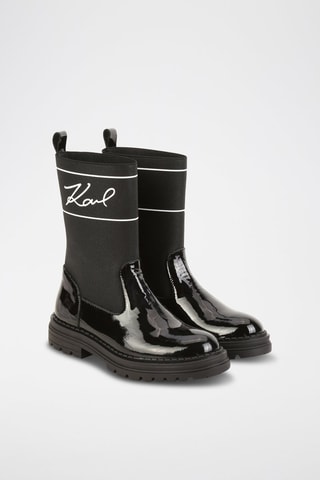 Bottes en cuir verni - Noir - Karl Lagerfeld