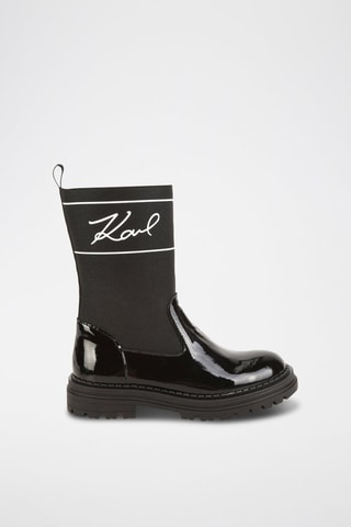 Bottes en cuir verni - Noir - Karl Lagerfeld