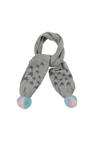 Echarpe à pompons Gris