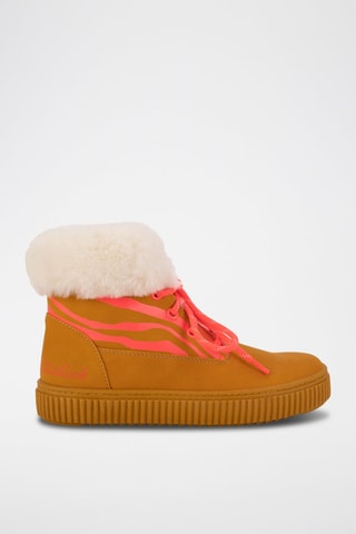Bottines fourrées Moutarde et blanc