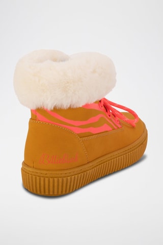 Bottines fourrées Moutarde et blanc