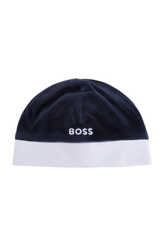 Bonnet en velours et coton biologique - Bleu marine