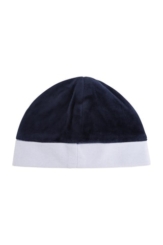 Bonnet en velours et coton biologique - Bleu marine